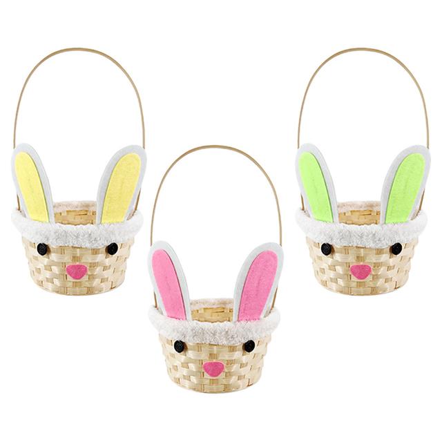 Party Magic - Easter Bamboo Bunny Basket - 1pc Assorted