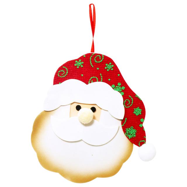 Christmas Magic - Santa Hanging Decoration 15cm - White