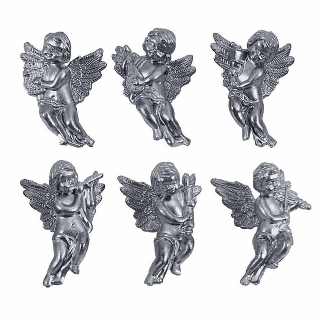 Christmas Magic Christmas Tree Hanging Angel Pack of 6 Silver