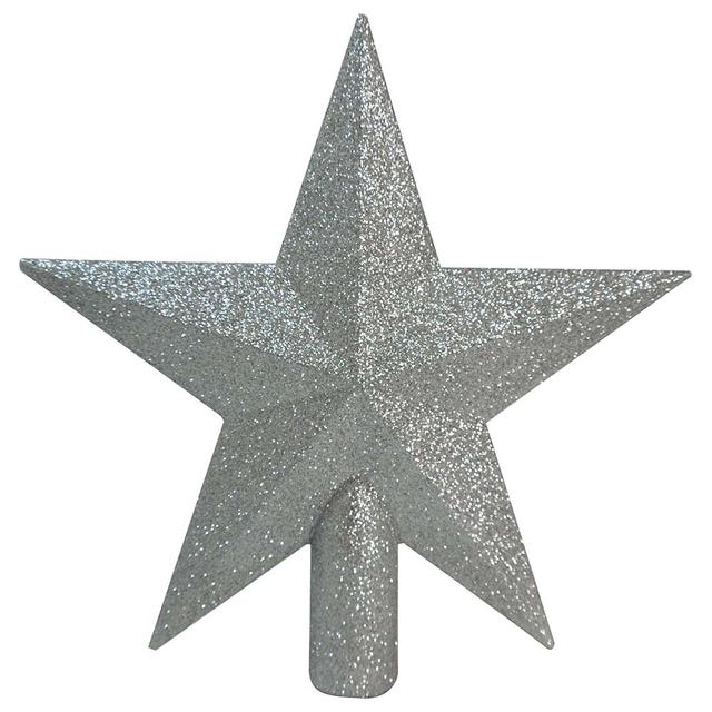 Christmas Magic - Glitter Star Tree Top 20cm - Silver