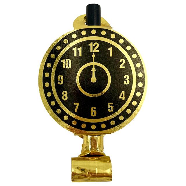 Party Magic - New Year Clock Blowouts - 6pcs - Gold