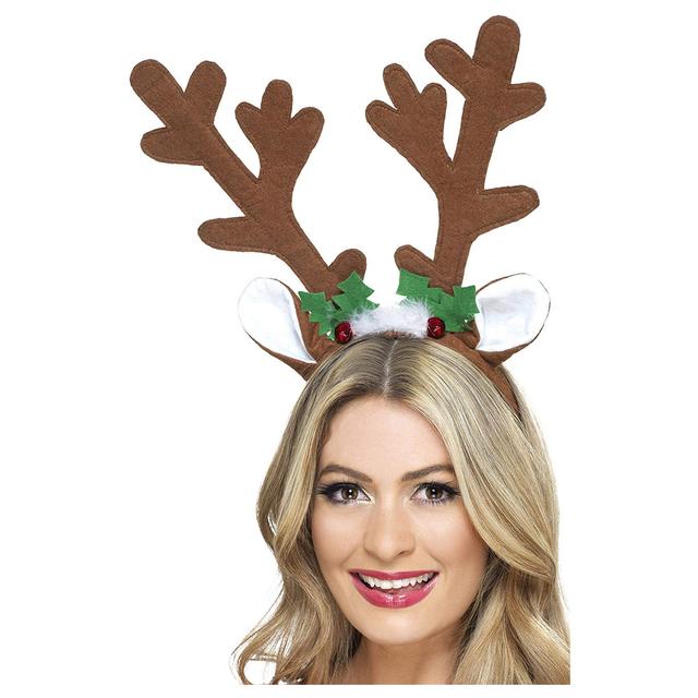 Smiffys - Reindeer Antlers Brown With Bells