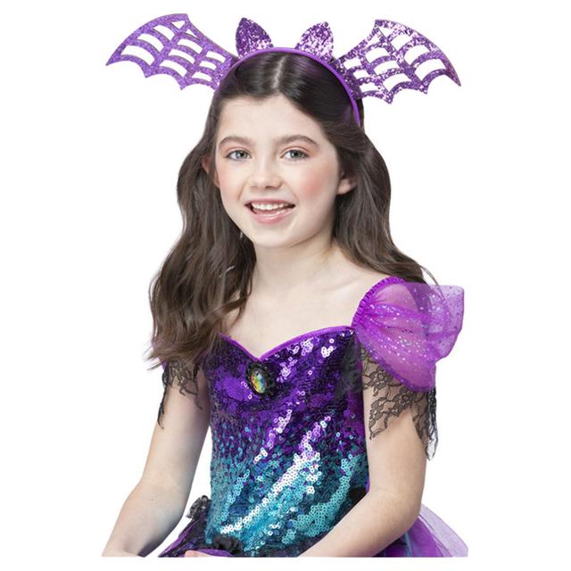 Smiffys - Bat Headband - Purple Glitter 