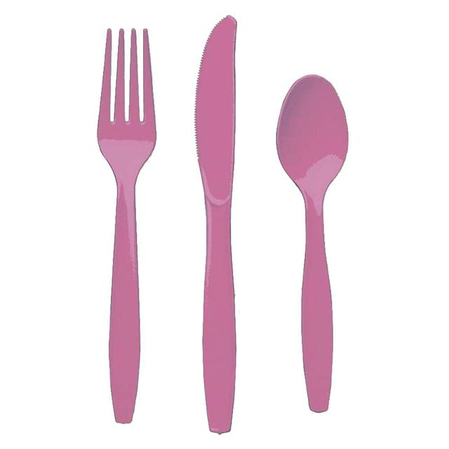 Party Zone - Cutlery Assortment 24pcs - Candy Pink