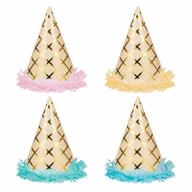 Creative Converting - Foil Party Hats W/Fringe - Pack of 8