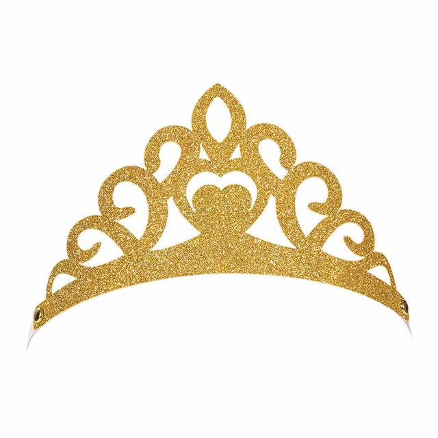 Creative Converting - Princess Tiara W/Ribbon - Pack of 8 - Gold