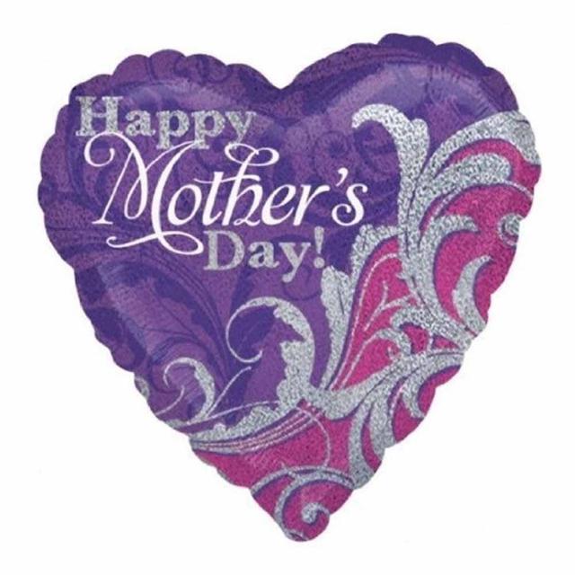 Anagram - Holo Mother's Days Damask Sparkles Foil Balloon 18 Inch