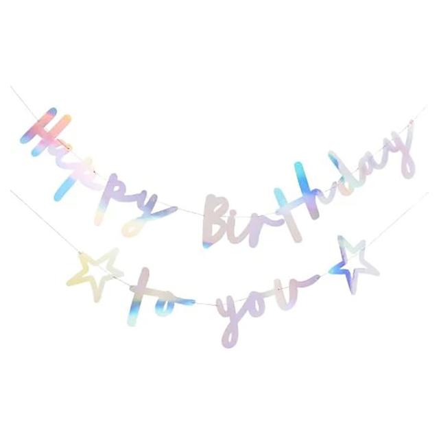 Hootyballoo - 'Happy Birthday To You' Banner - 4m - Iridescent