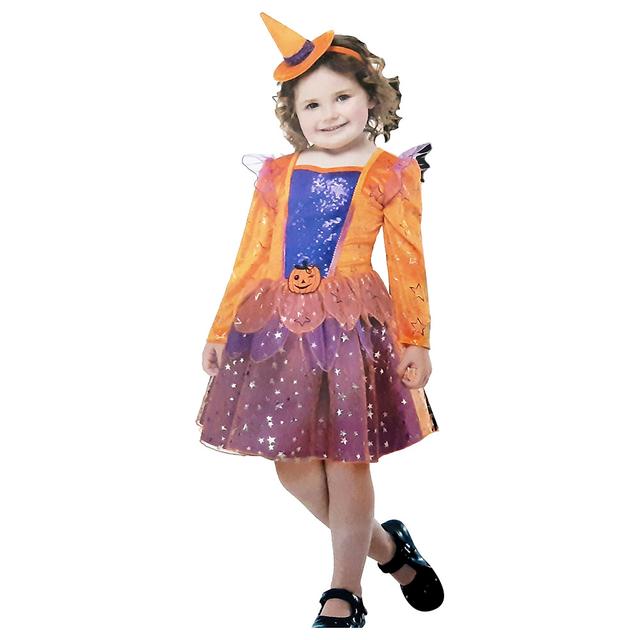 Smiffys - Girls Toddler Pumpkin Dress And Hat Headband