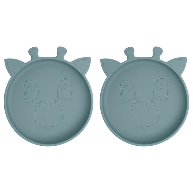 Nuuroo - Akila Silicone Giraffe Plate Pack of 2 - Lead