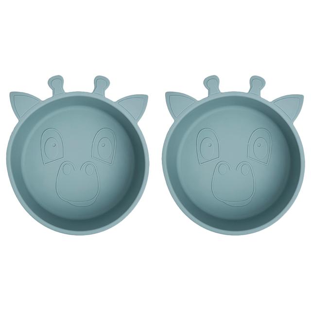 Nuuroo - Alex Silicone Deep Giraffe Plate Pack of 2 - Lead