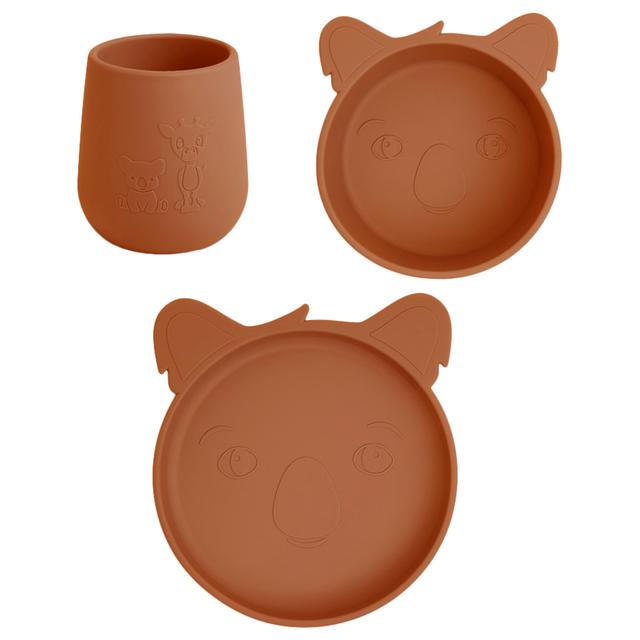 Nuuroo - Judi Silicone Dinner Set Koala - Caramel Cafe - 3pcs