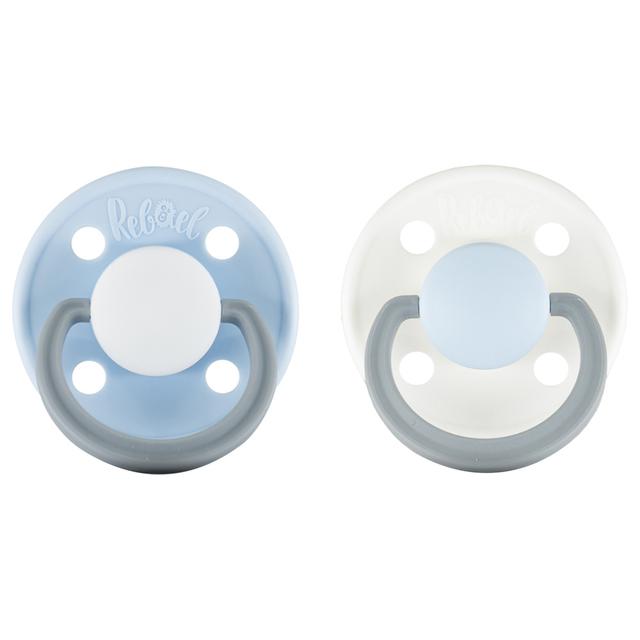 Rebael - Fashion Round Pacifier S2 6M+ - Pack of 2 - WhitePony/SkyPony