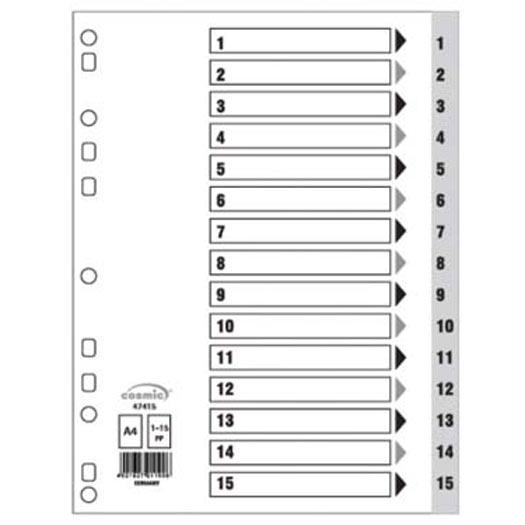 Cosmic - A4 Scholar Index 1-15 - Grey