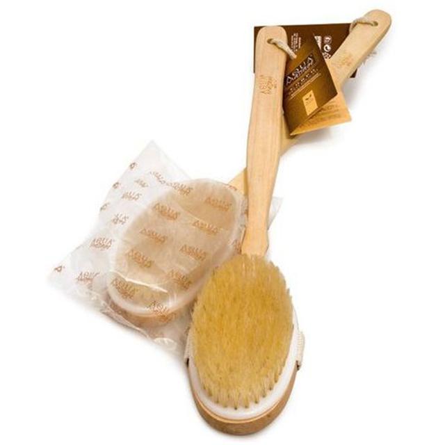 Aqua Massage - Natural Bristle Brush With Wooden Handle