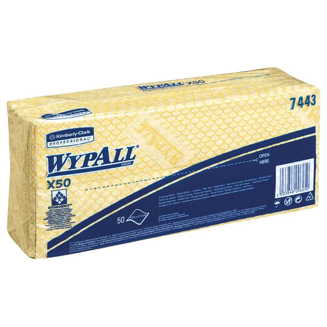 Wypall - X50 Cleaning Cloth Folded Yellow - 50 Sheets