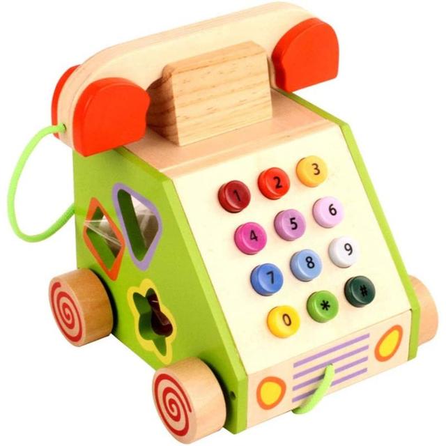 Factory Price - Pull Along Multifunctional Wooden Telephone