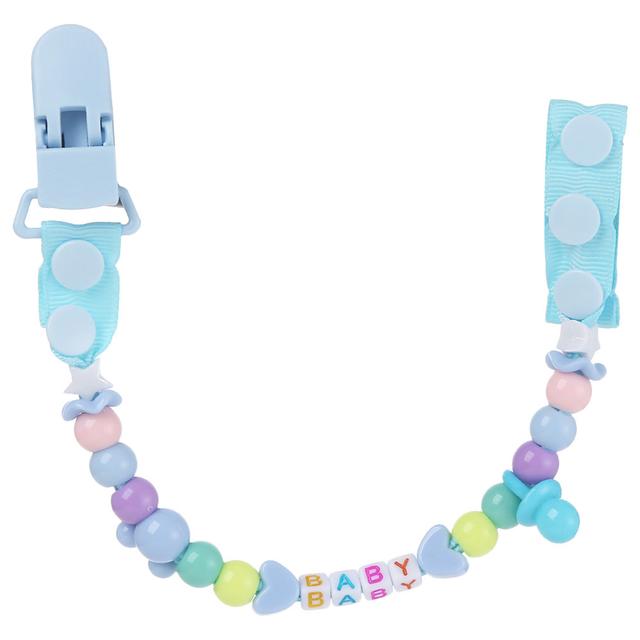 Factory Price - Simple Beaded Pacifier Clips - Blue