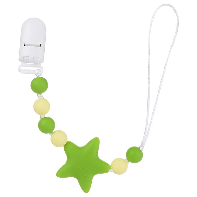 Factory Price - Subtle Star And Beads Pacifier Clips - Green