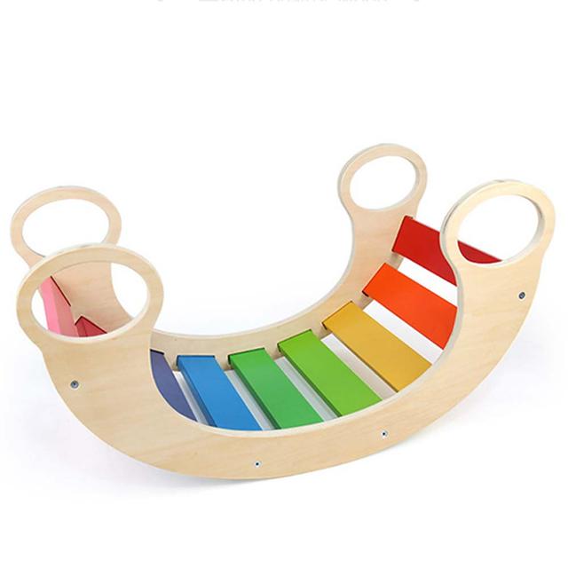 Factory Price - Wooden Bright Rainbow Rocking Chair