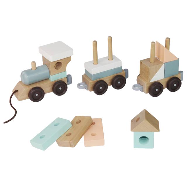 Factory Price - Wooden Toy Stacking Train Pull Along Toy