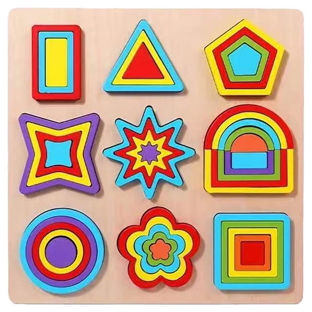 Factory Price - Wooden Geometric Shapes Block Puzzles - 43pcs