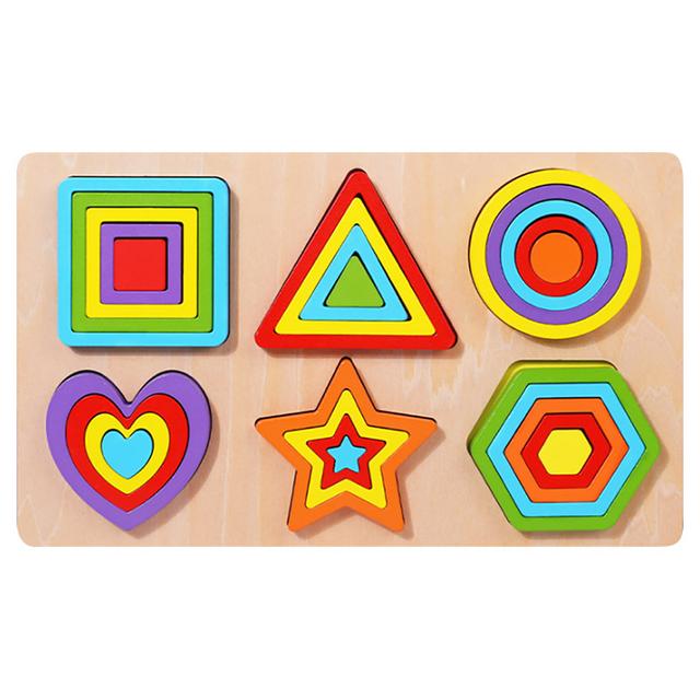 Factory Price - Geometric Shapes Wooden Puzzles - 27pcs