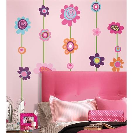 RoomMates Flower Stripe Giant Wall Decals