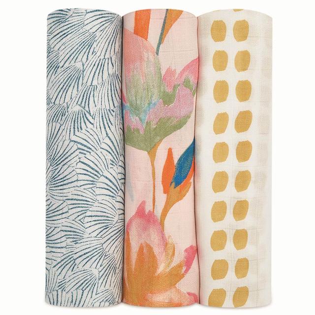 Aden + Anais - Silky Soft Swaddle Pack of 3 - Marine Gardens