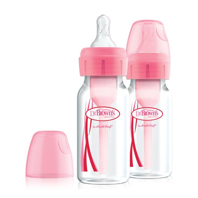 Dr. Brown's - Narrow-Neck Options + Pink Baby Bottle - 120ml - Pack of 2