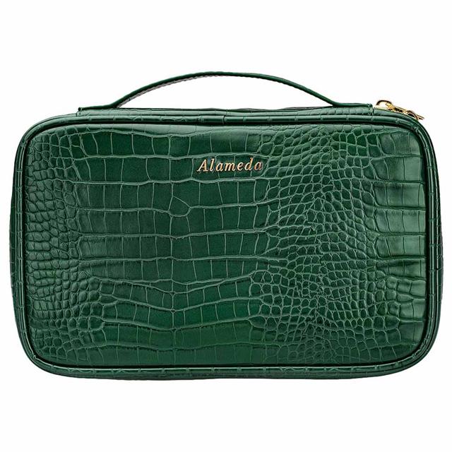 Alameda - Jewellery Organizer Case - Crocodile Green