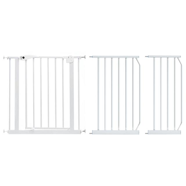 Baby Safe - Metal Safety Gate w/ 30 cm & 45 cm Extension - White