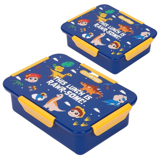 Eazy Kids - T-Rex Lunch Box Set 2pcs - Blue