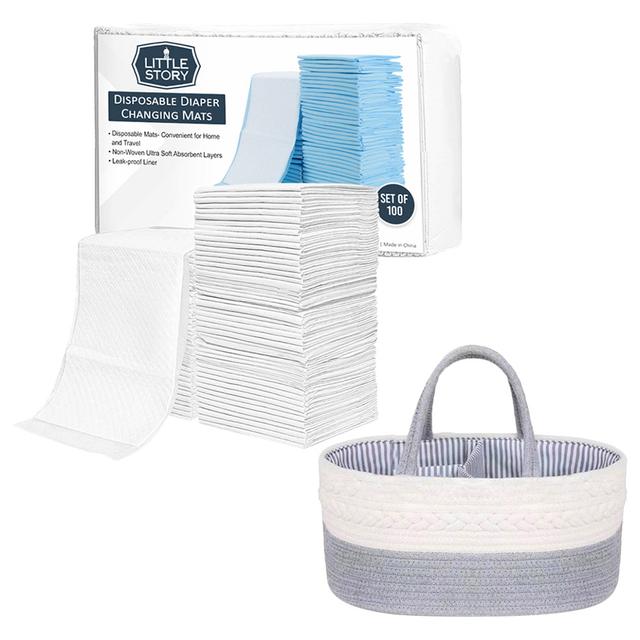 Little Story - Diaper Caddy With Changing Mats - Pack Of 100