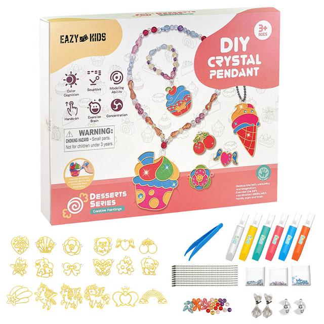 Eazy Kids - DIY Crystal Pendant Making & Coloring Set XL - Dessert