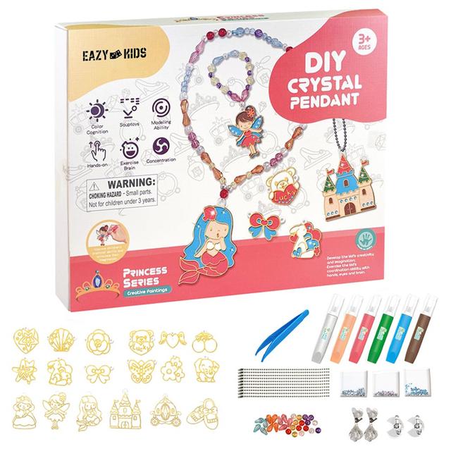 Eazy Kids - DIY Crystal Pendant Making & Coloring Set XL - Princess