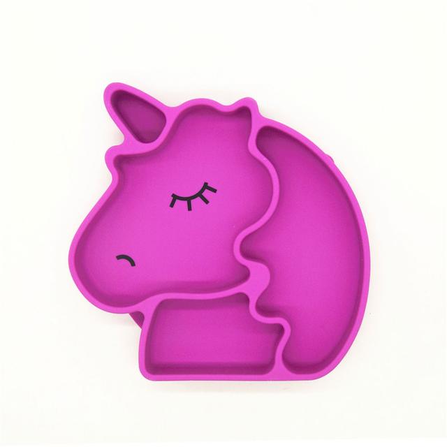 Eazy Kids - Silicon Suction Plate Unicorn Pink