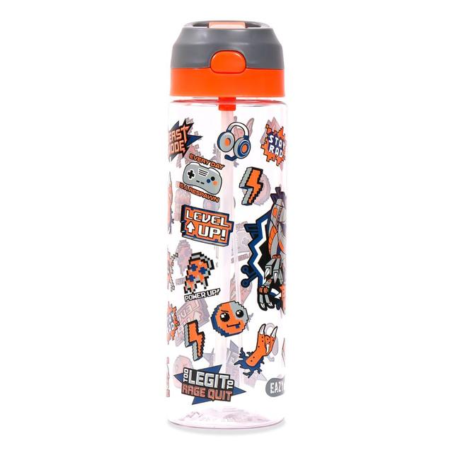 Eazy Kids - Tritan Water Bottle w/ Spray, Dinosaur, 750ml - Grey