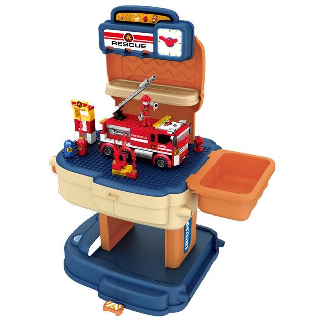 Little Story - Fire Station W/ Fire Truck & Block Toy Set 223pcs