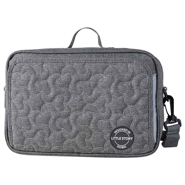 Little Story - Baby Diaper Changing Clutch Kit - Quilted Grey