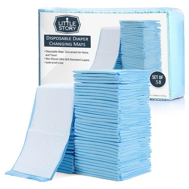 Little Story - Disposable Changing Mats 50 pcs - Blue