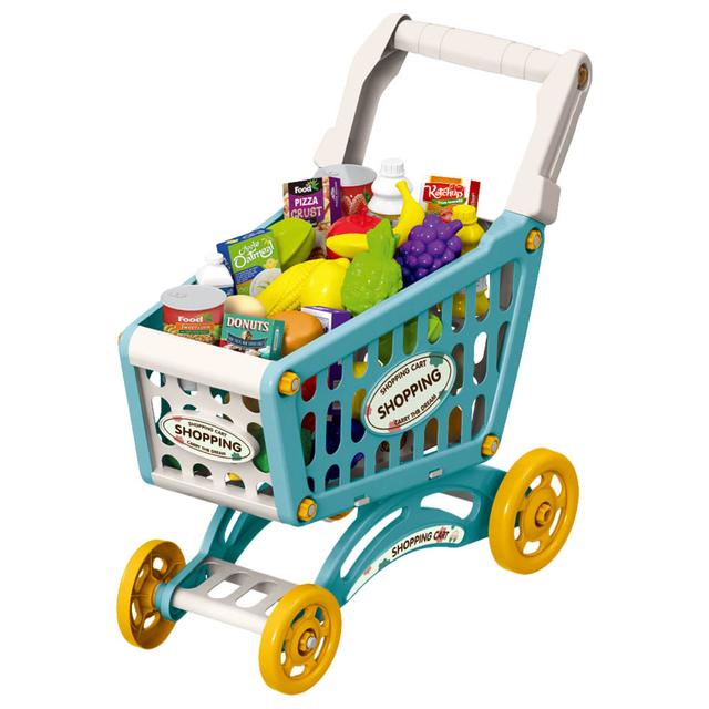 Little Story - Market Shopping Cart Toy Set - 56pcs - Green