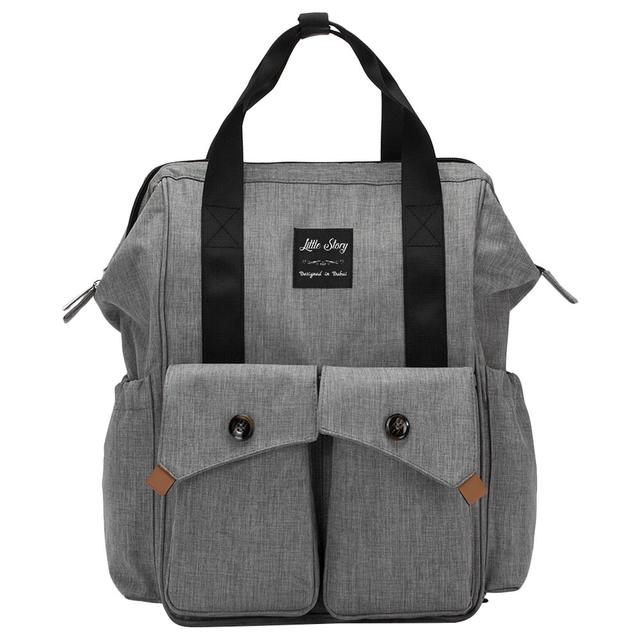 Little Story - Elite Diaper Bag w/ Stroller Hooks - Grey