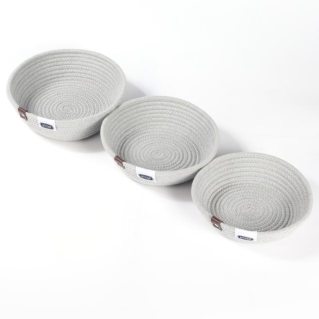 Little Story - Set of 3 Multipurpose Rope Baskets - Grey