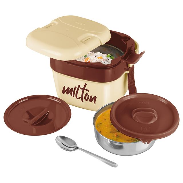 Milton - Cubic Small Inner Stainless Steel Lunch Box - 1100ml - Ivory