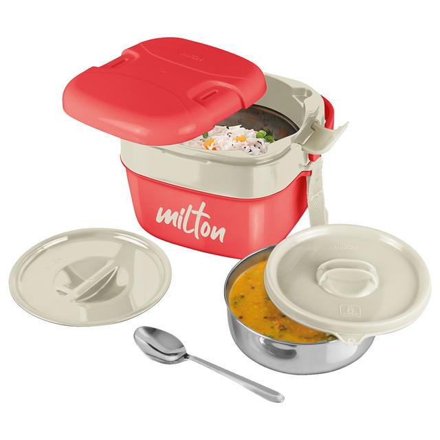 Milton - Cubic Small Inner Stainless Steel Lunch Box - 800ml - Red