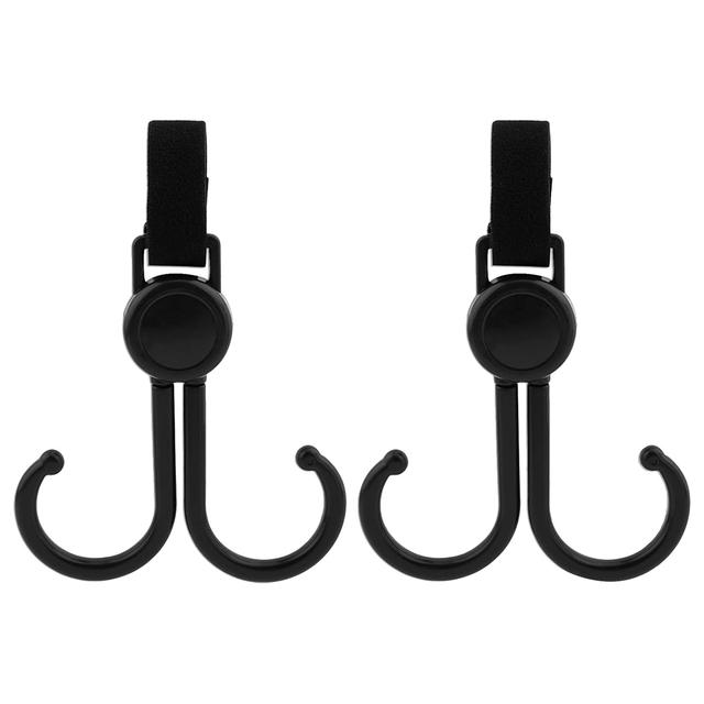 Sunveno - Rotatable And Adjustable Stroller Hook - Black - 2pcs