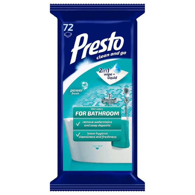 Presto - Household Wipes For Bathroom 72s