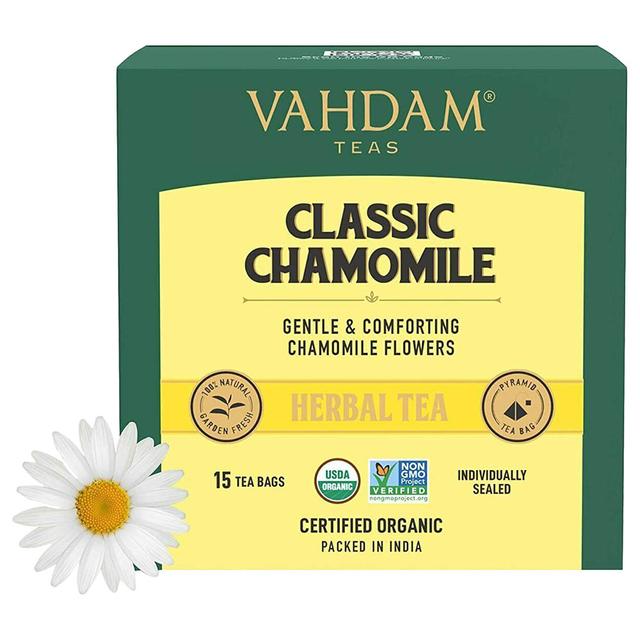 Vahdam - Classic Chamomile Herbal Tea Tisane - 30g - 15 Tea Bags