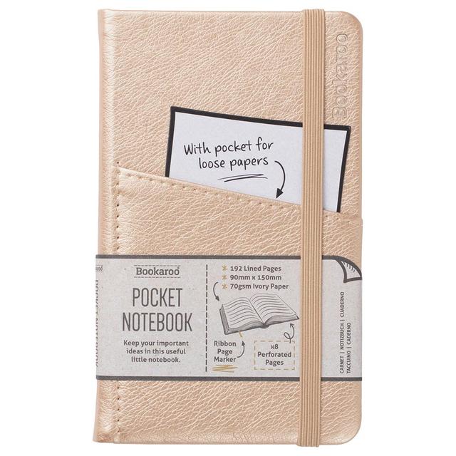 If - Bookaroo Pocket Notebook - A6 Journal - Gold